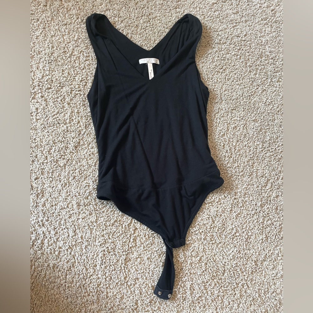 Black Sleeveless Thong Bodysuit